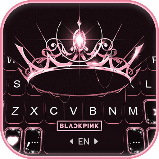 Black Pink Tiara Keyboard Back
