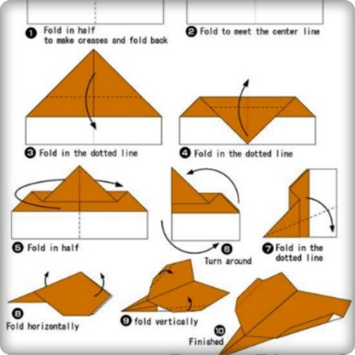 origami kağıt uçakları yapma fikri