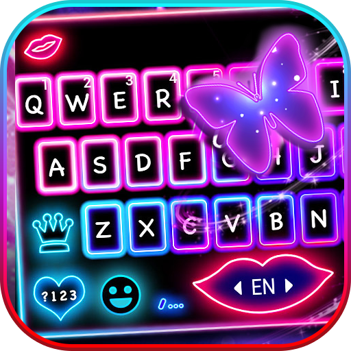 Neon Color Butterfly Keyboard 