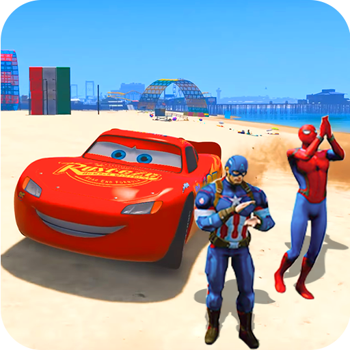 Superhero Hill Climb Legend Racing: Lightning Car