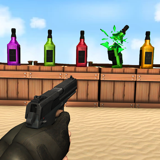 Knock bottle down game gun