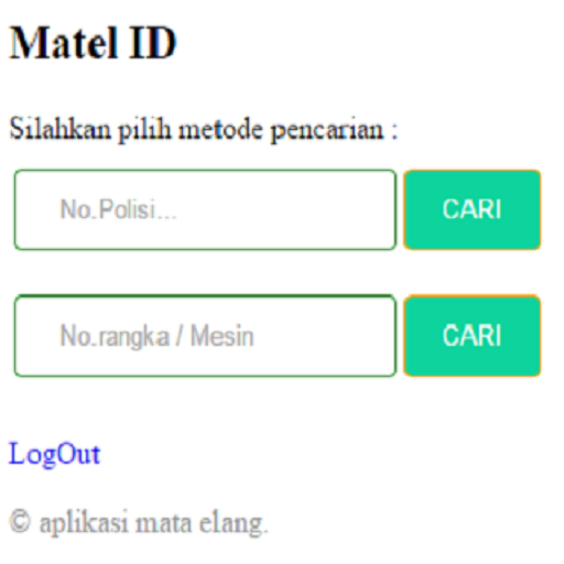 Aplikasi MATEL Online - Mobil