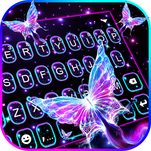 Shiny Neon Butterfly कीबोर्ड
