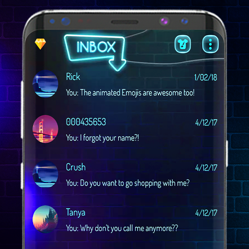 Dark Neon Messenger SMS Theme