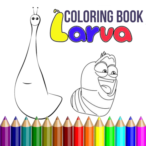 coloring larva cartoon