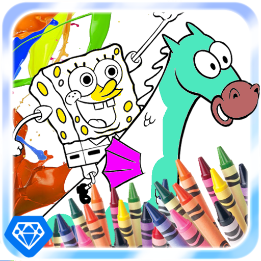 Coloring Sponge Happy Cheerful