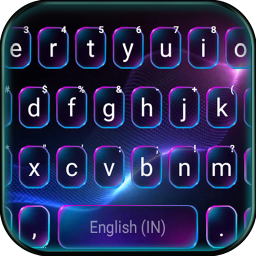 Download Neon Tech Light Keyboard Backg android on PC
