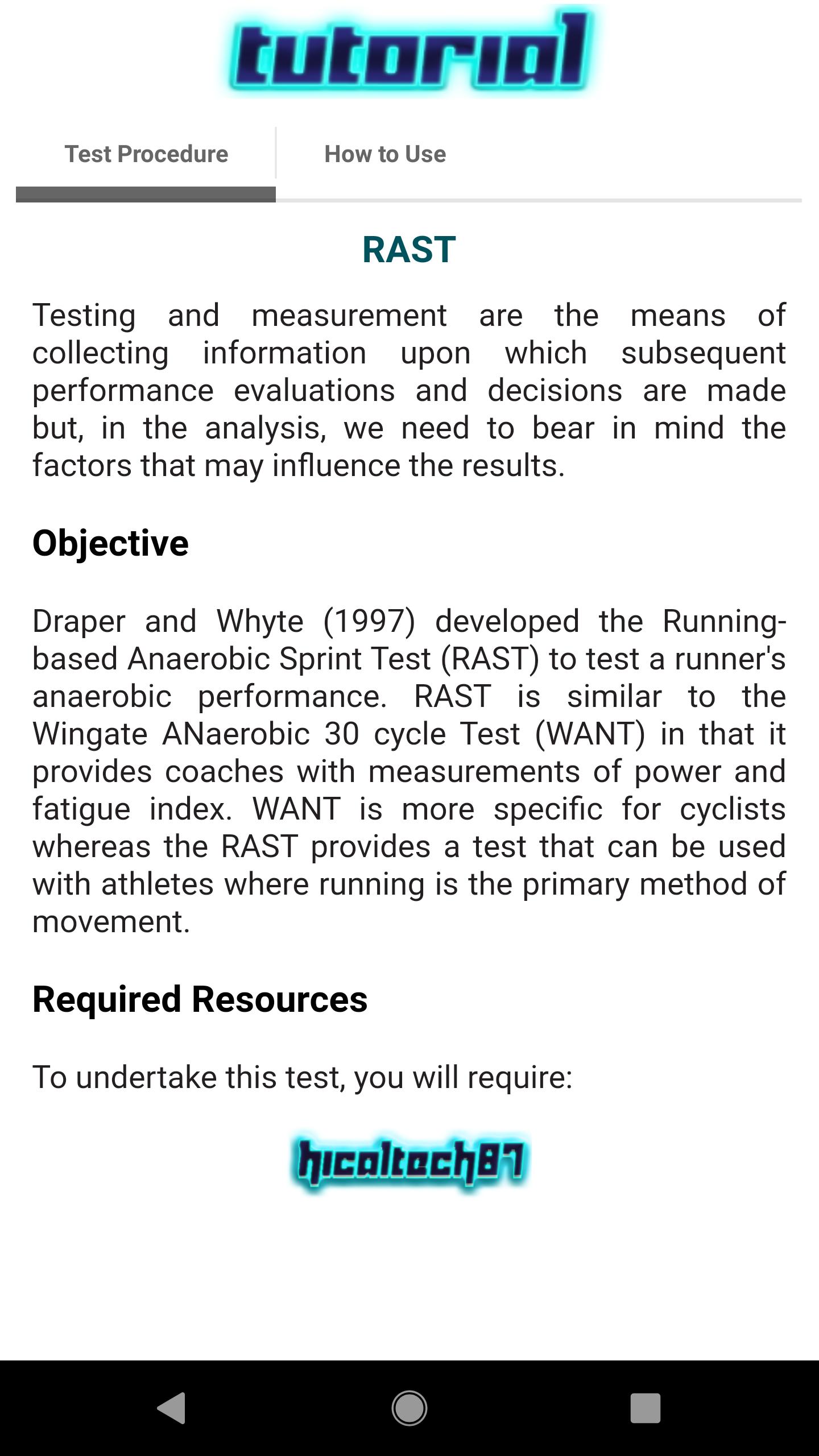 Скачать RAST (Anaerobic Sprint Test) на ПК | Официальный представитель  GameLoop