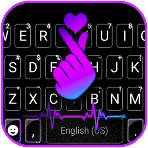 Neon Hand Love Keyboard Theme