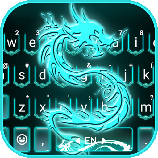 Neon Blue Dragon keyboard