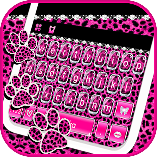 Glitter Pink Leopard Keyboard 