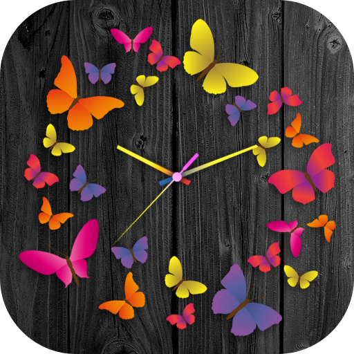 Butterfly Clock Live Wallpaper