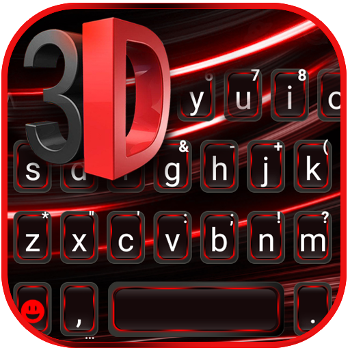 Black Red 3D Keyboard Theme