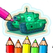 buku mewarnai mobil tank