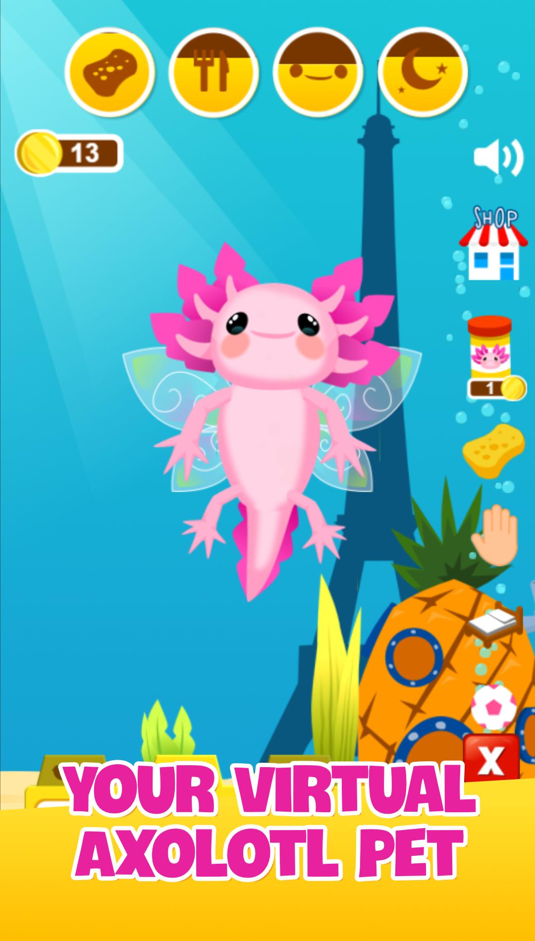 Скачать Axolotl Virtual Pet cute game на ПК | Официальный представитель  GameLoop