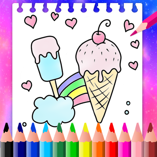 Coloring Ice Cream Rainbow