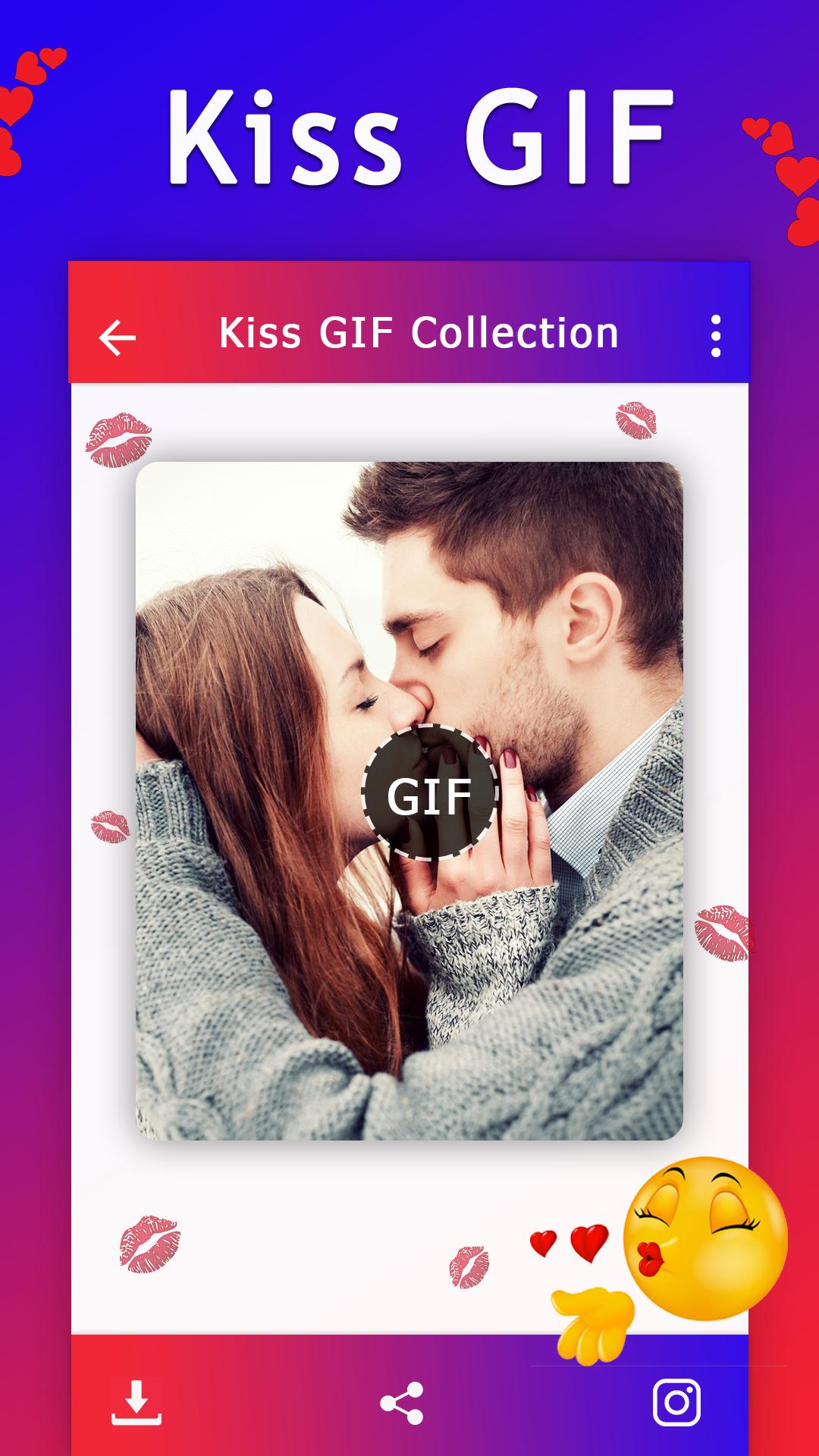 Download Romantic Couple GIF : Kiss Gif android on PC