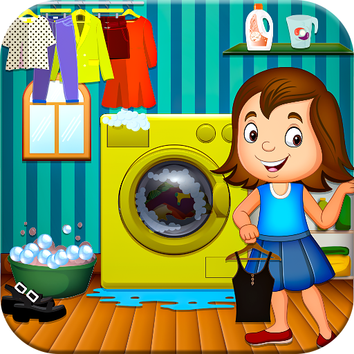 Mommy Laundry Shop Games