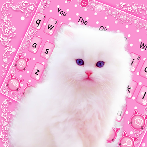 Cute Pink Kitty Keyboard Theme