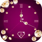 Gold Diamond Moving Clock Wall