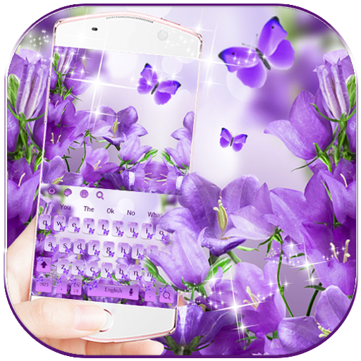 Purple Butterfly Flower Keyboard Theme