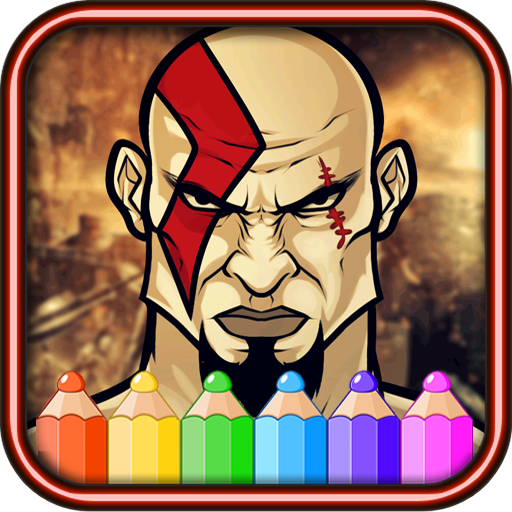 coloring the god of Warrior hero kratos