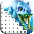 Jurassic Coloring Book: Hybrid Dino Pixel Art