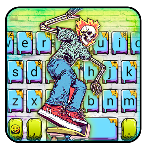 Cool Skate Skull Graffiti Keyb