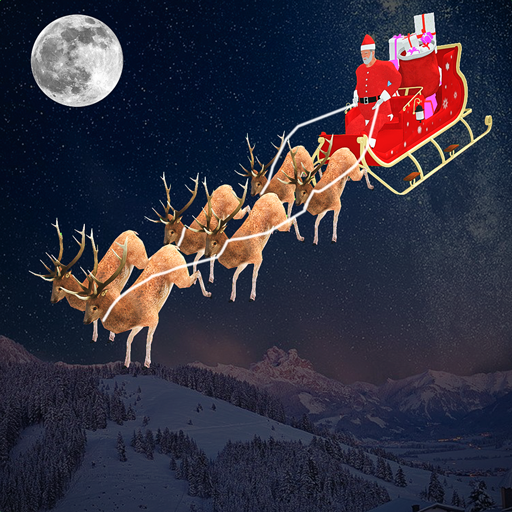 Christmas Flying Santa Sleigh