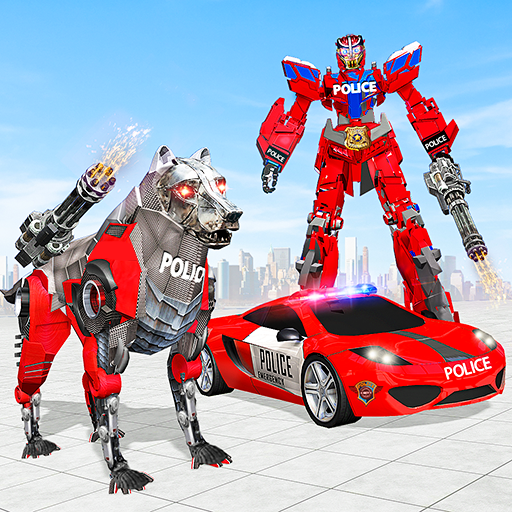 jogo de carro robô cã policial