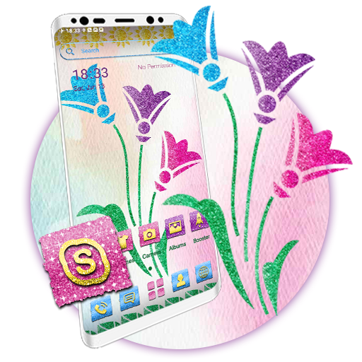 Glitter Flower Theme Launcher