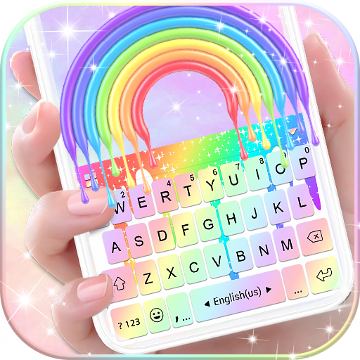 Rainbow Fonts word Klavye Tema