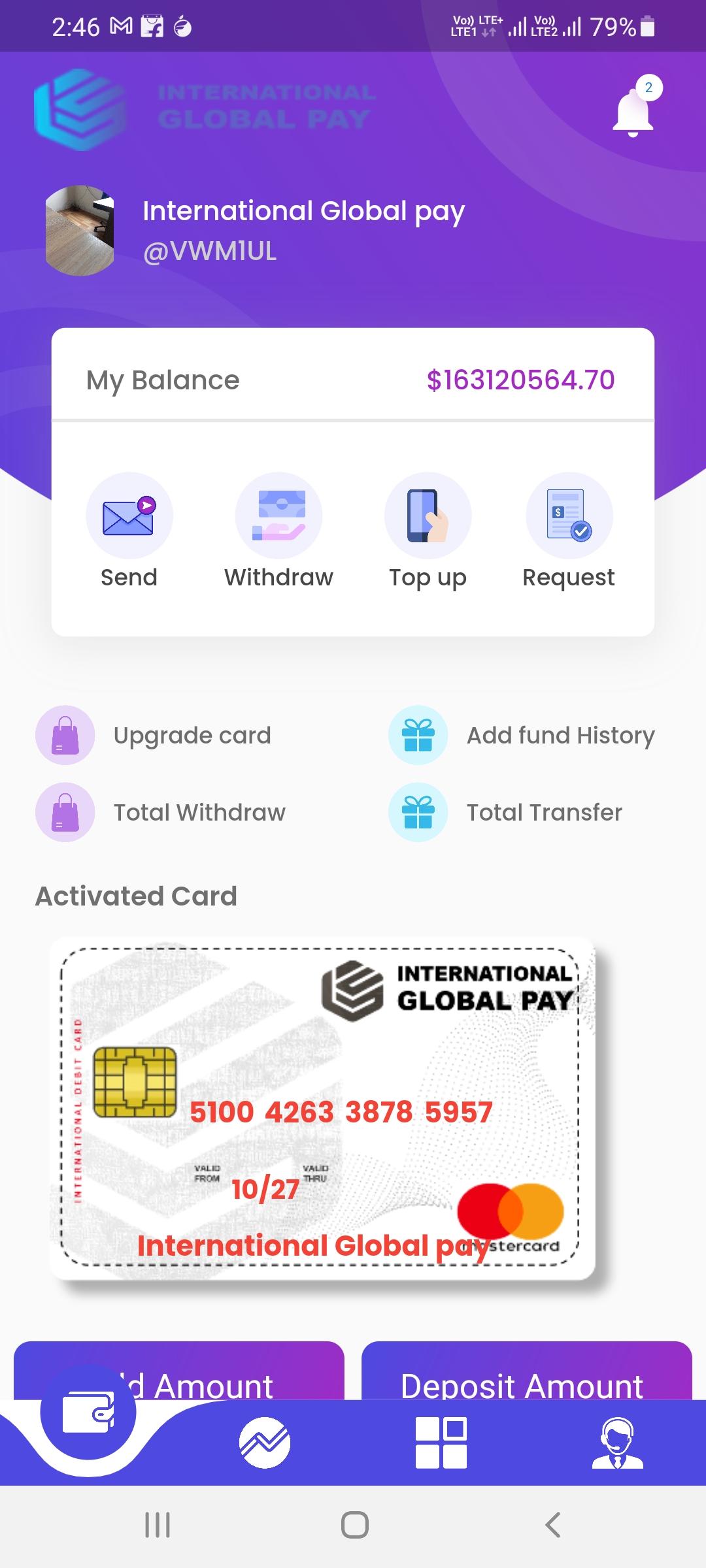 International global pay wallet discount
