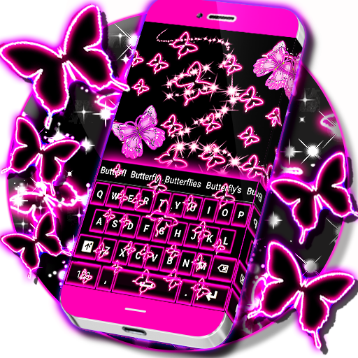 Клавиатура неоновых бабочек