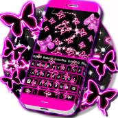 Neon Butterflies Keyboard