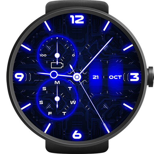 สีฟ้า นีออน นาฬิกาสมาร์ท