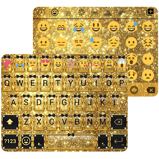 Gold Glitter Emoji Keyboard