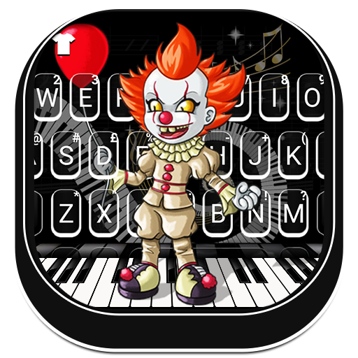 Scary Piano Clown Keyboard Bac