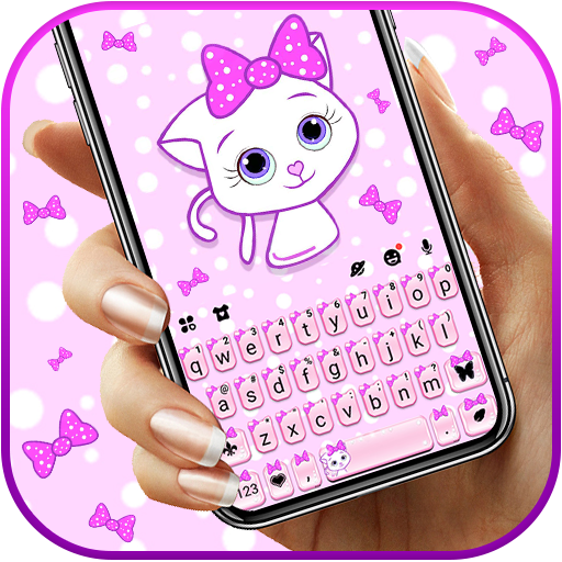 Pink Kitty Bow कीबोर्ड