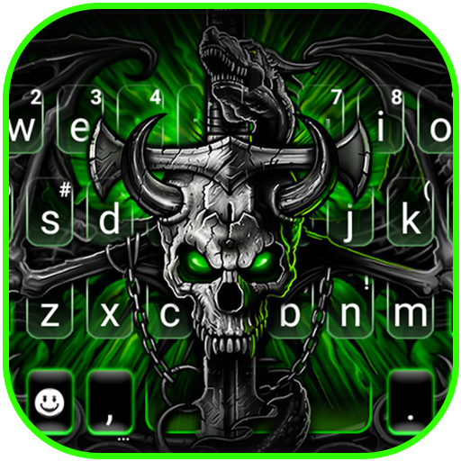 Neon Gothic Skull Keyboard The