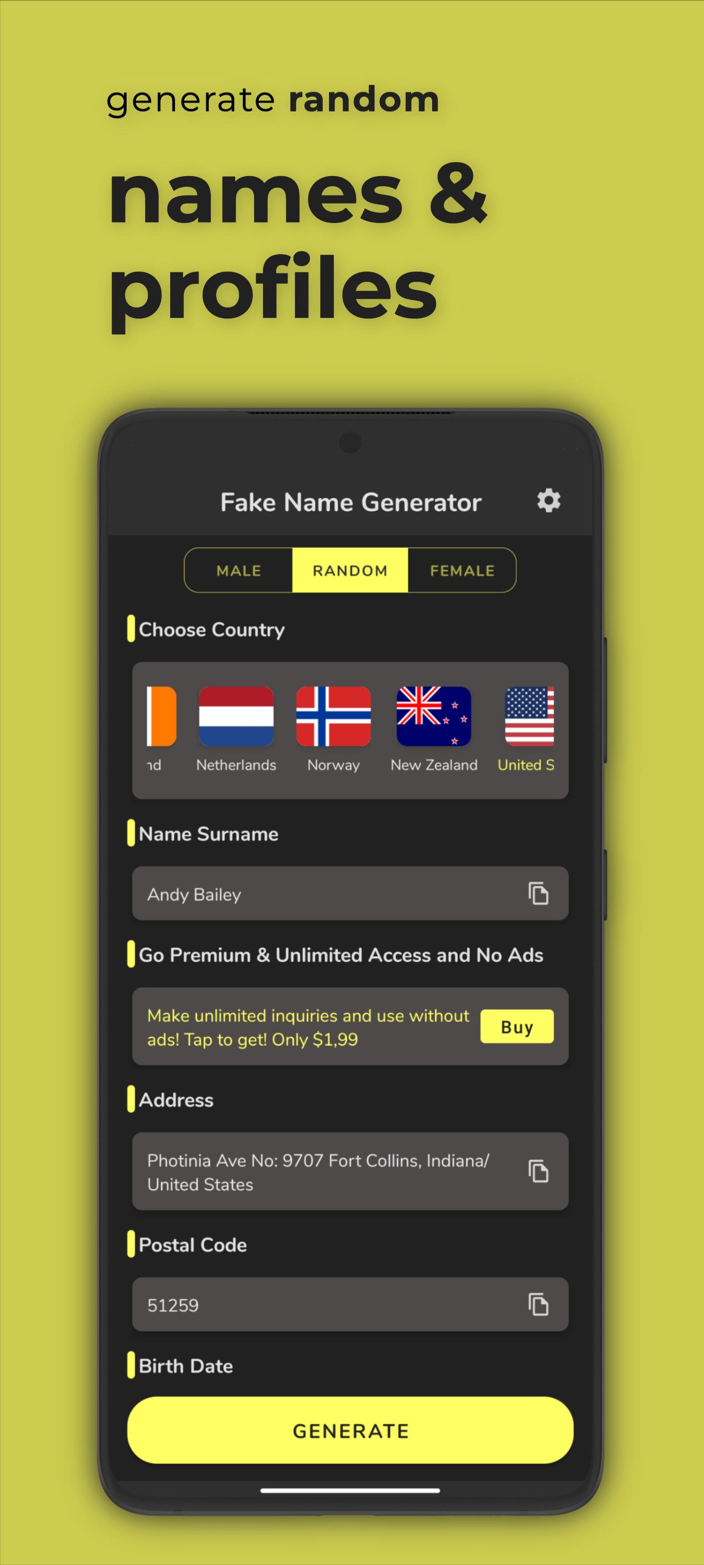 Скачать Fake Name Generator на ПК | Официальный представитель GameLoop