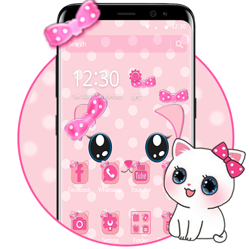 Cute Kawaii Pink Cat Theme