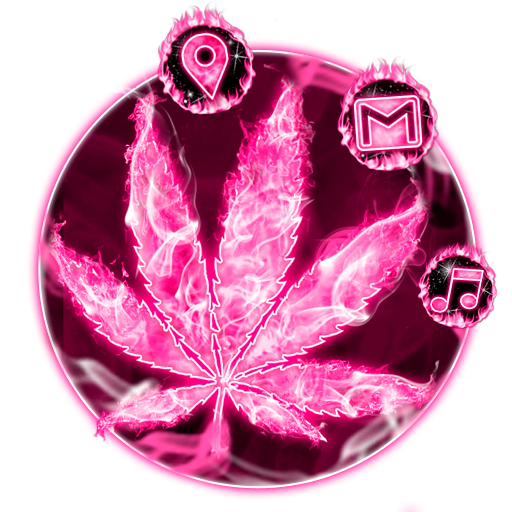 Pink Weedธีมไอคอน 3D วอลเปเปอร