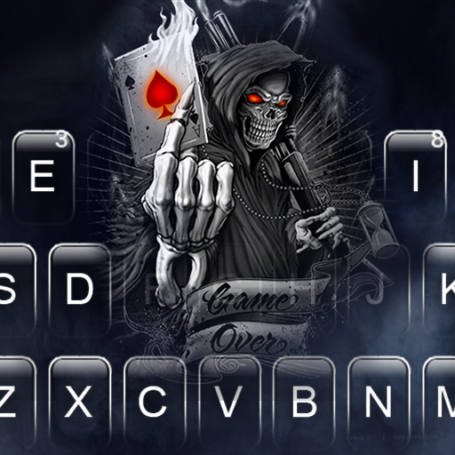 Tema Keyboard Skull Reaper Gun