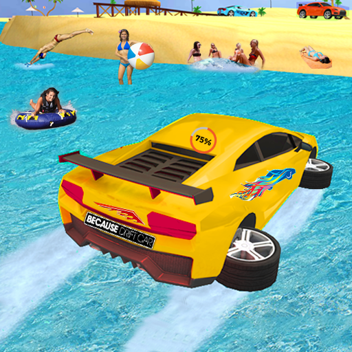 Water Surfer Luxury Car: Beach Driver 3D