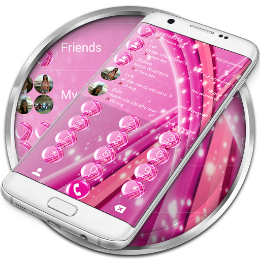 Dialer Theme Sparkling Pink