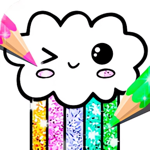 Kawaii Coloring Book Glitter