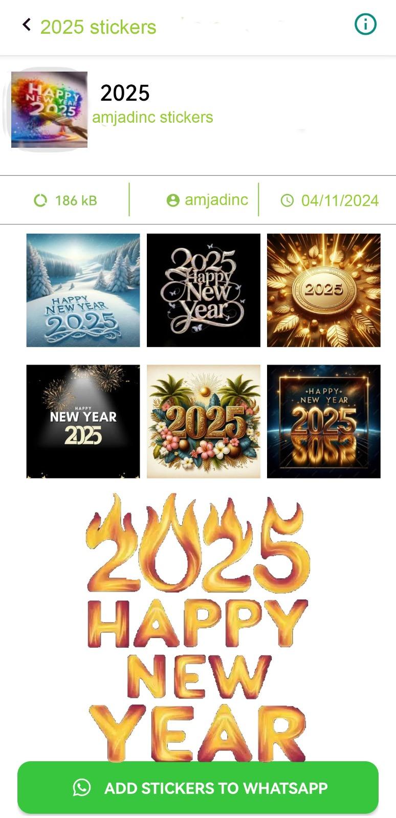 Download Happy New Year 2025 Stickers android on PC