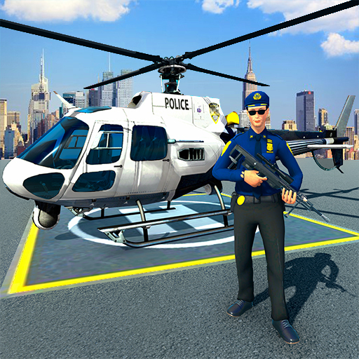 米国の警察都市フライングヘリコプターチェイス
