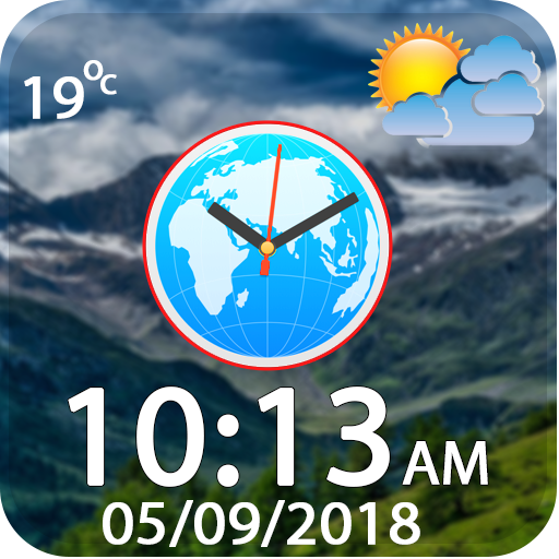 世界時計ウィジェットと天気：国の時間